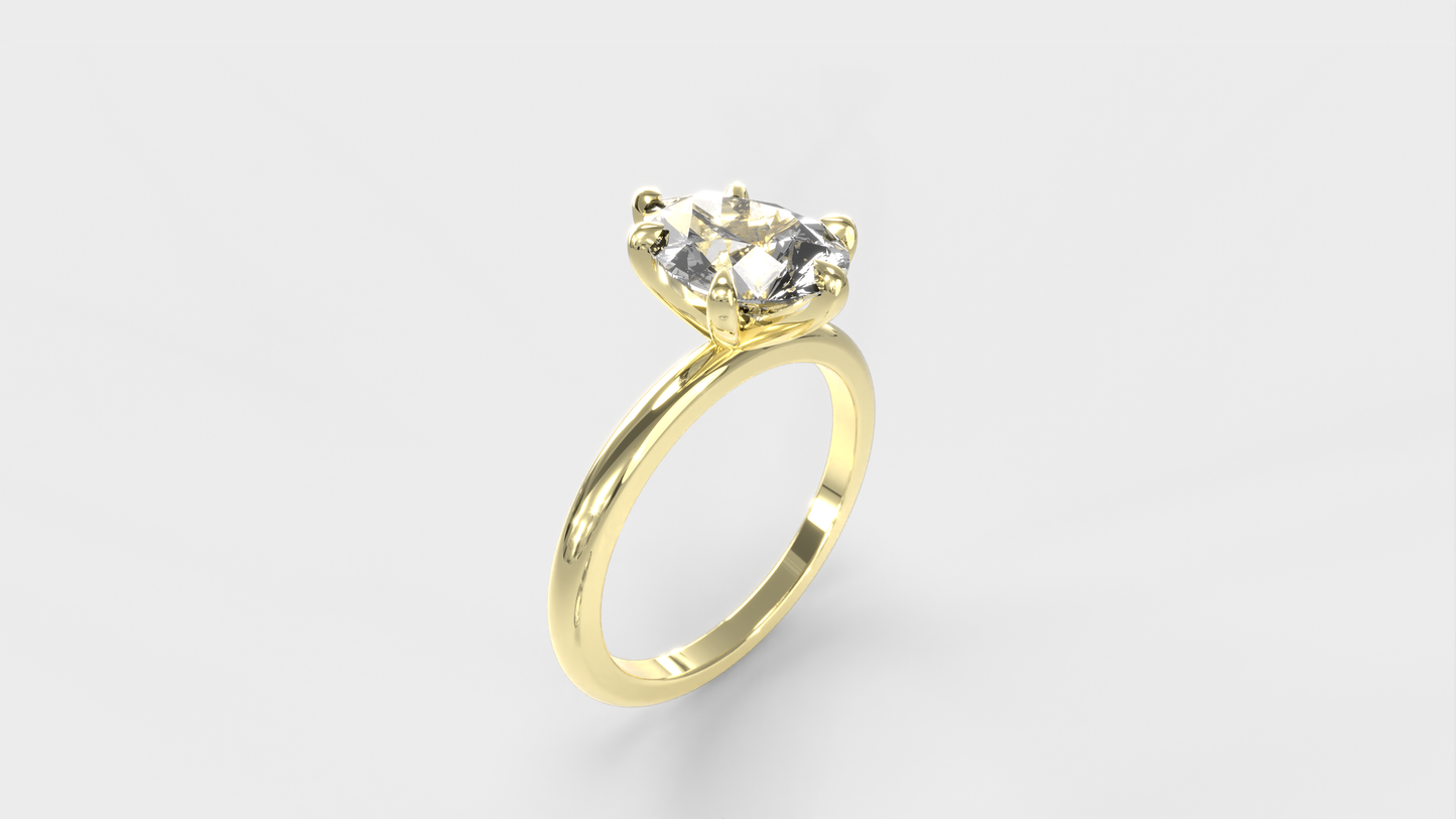 Anillo Solitario Clásico Diamante Pera