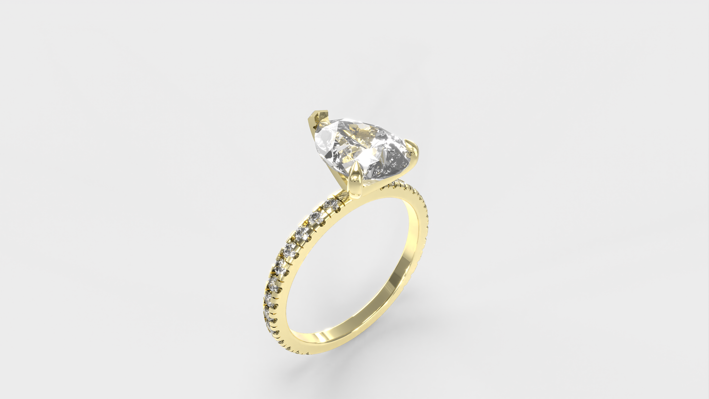 Anillo Pavé Moderno Diamante Pera