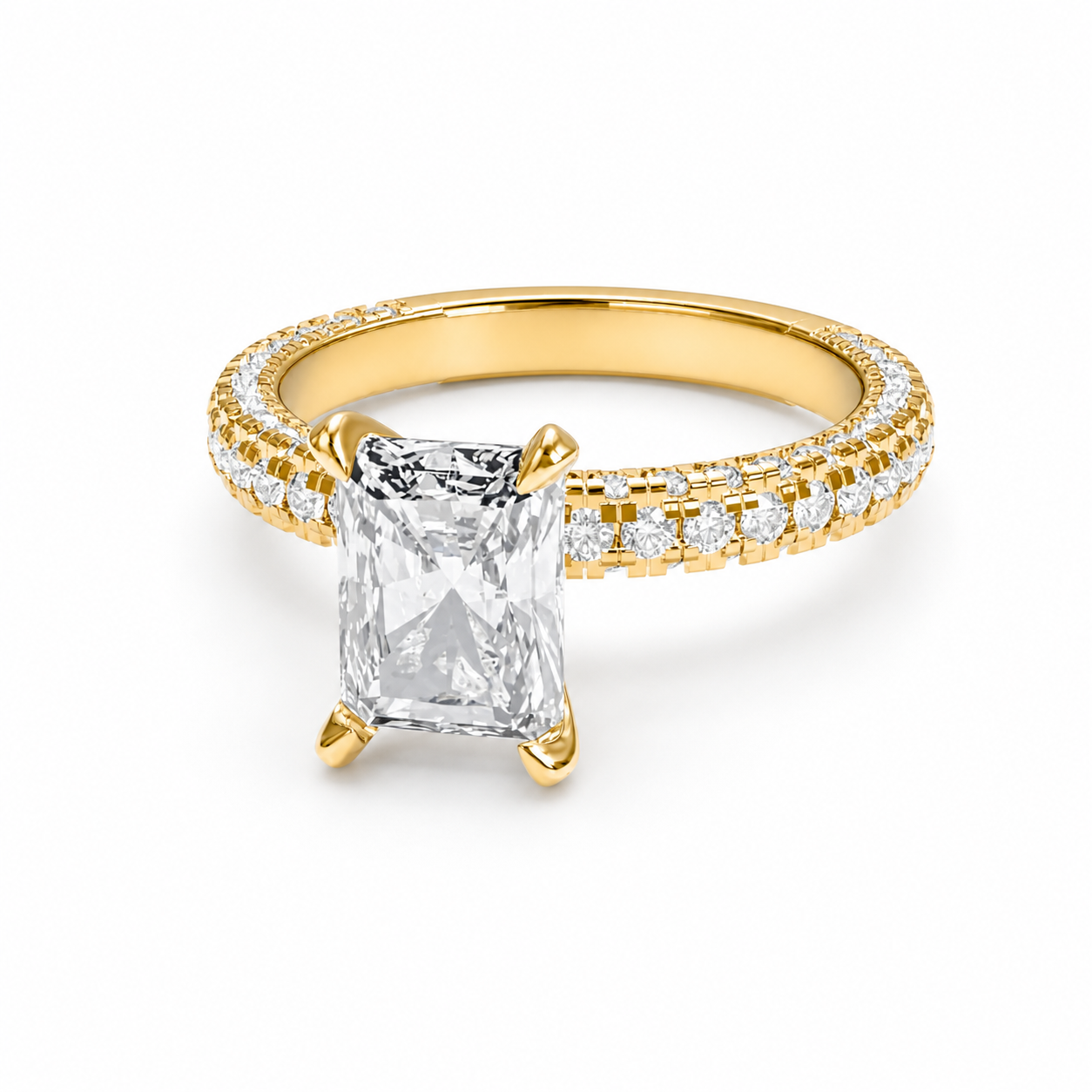 Anillo de compromiso Radiante I · Pavé fino