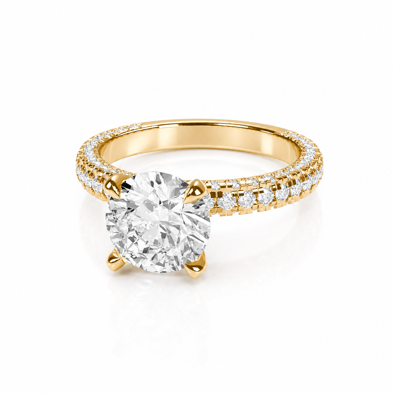 Anillo de compromiso Redondo I · Pavé clásico