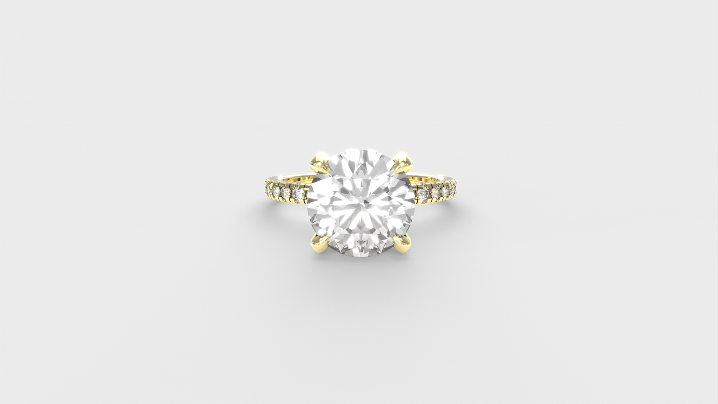 Anillo Pavé Moderno Diamante Redondo