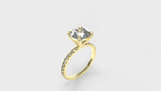 Anillo Pavé Moderno Diamante Redondo