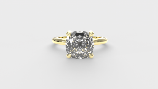 Anillo Solitario Clásico Diamante Cojín