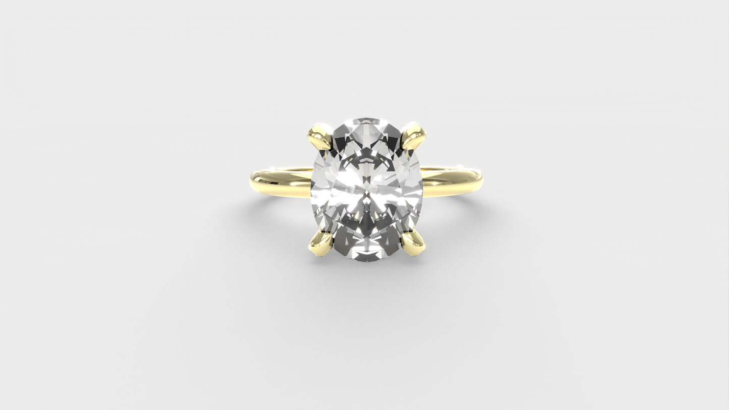 Anillo Pavé En Puntas Diamante Óvalo