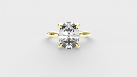Anillo Pavé En Puntas Diamante Óvalo