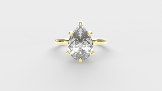 Anillo Solitario Clásico Diamante Pera