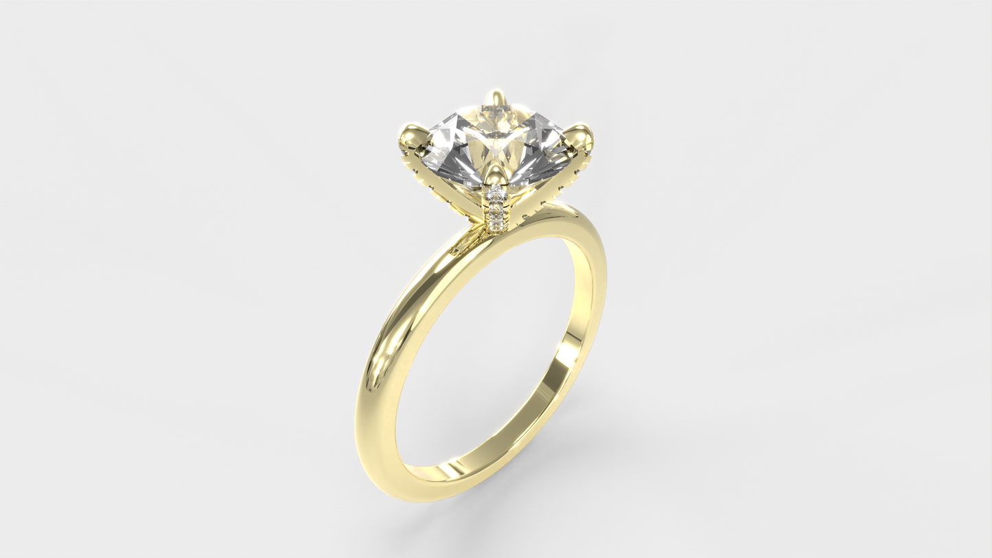 Anillo Solitario Clásico Diamante Redondo