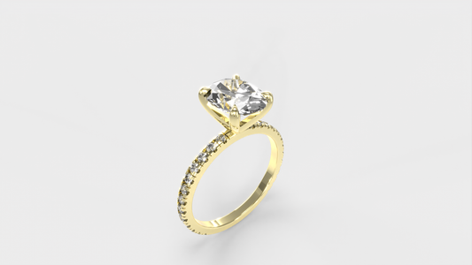 Anillo Pavé Moderno Diamante Óvalo