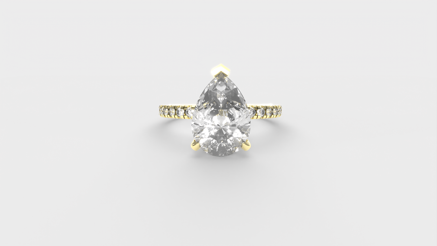 Anillo Pavé Moderno Diamante Pera