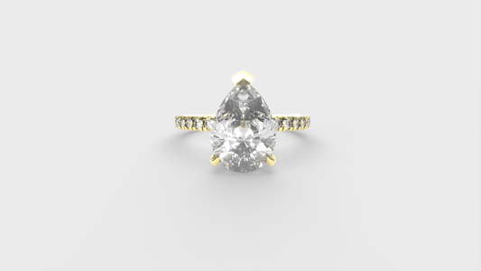 Anillo Pavé Moderno Diamante Pera