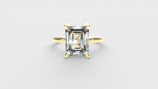 Anillo Pavé En Puntas Diamante Esmeralda
