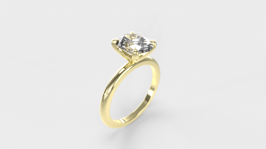 Anillo Solitario Clásico Diamante Óvalo