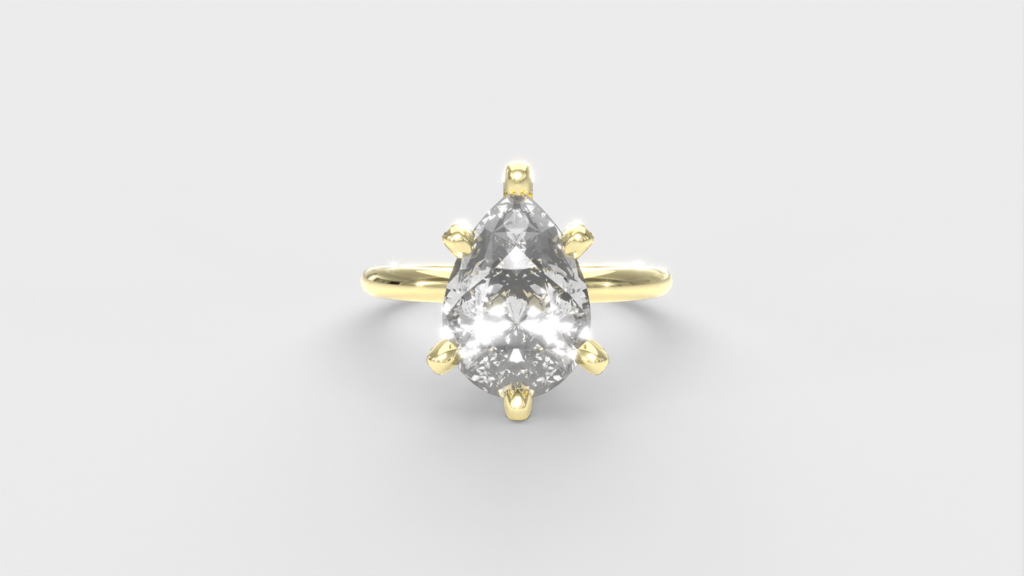Anillo Pavé En Puntas Diamante Pera