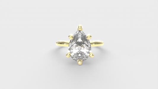 Anillo Pavé En Puntas Diamante Pera
