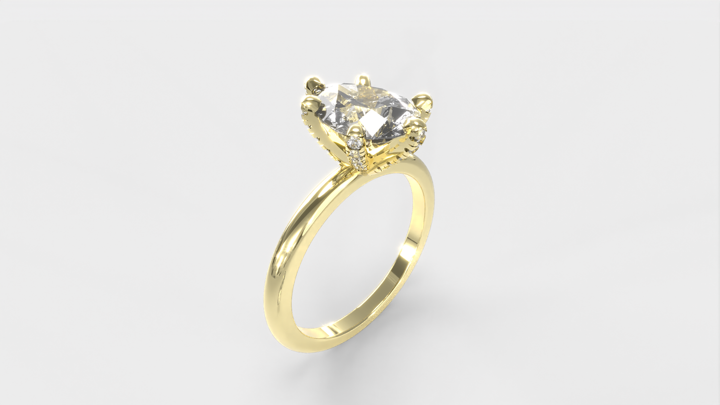 Anillo Pavé En Puntas Diamante Pera