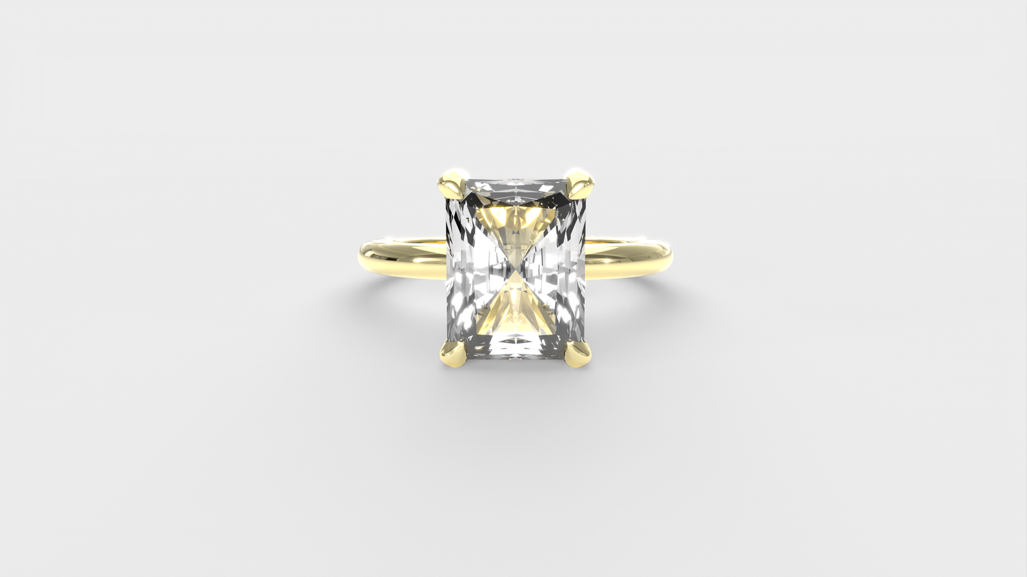 Anillo Solitario Clásico Diamante Radiante