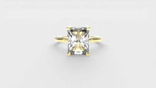 Anillo Solitario Clásico Diamante Radiante