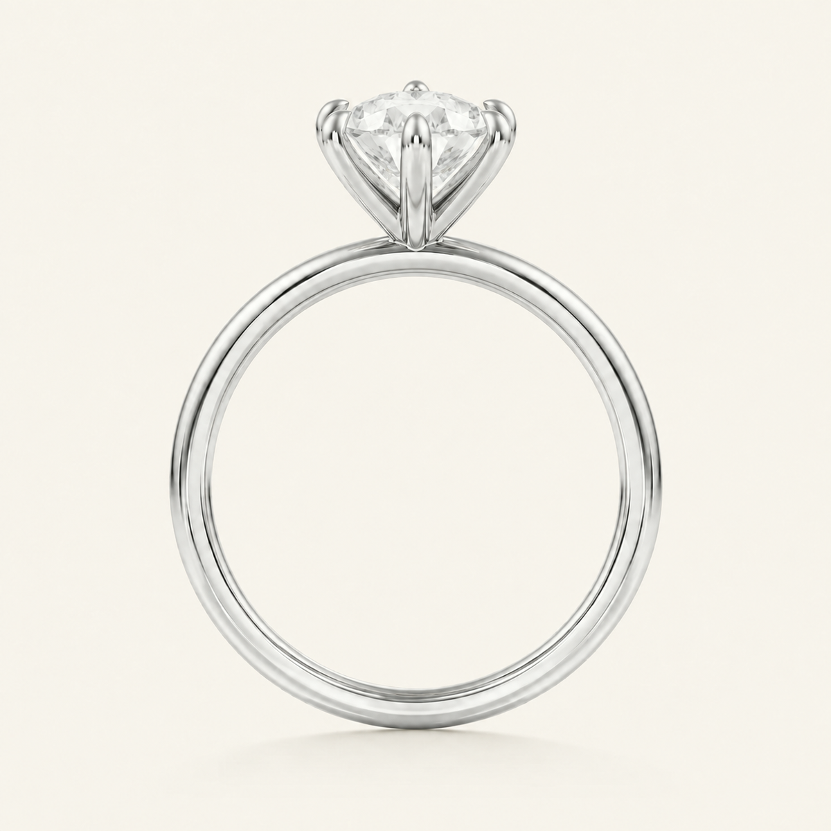 Anillo Solitario Clásico Diamante Pera en oro blanco, vista de perfil