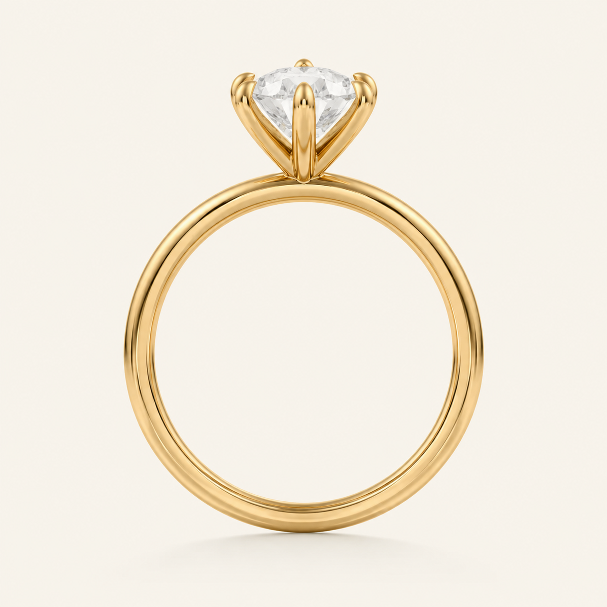 Anillo Solitario Clásico Diamante Pera en oro amarillo, vista de perfil