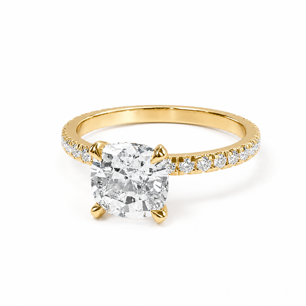 Anillo de compromiso Cojín II · Pavé fino