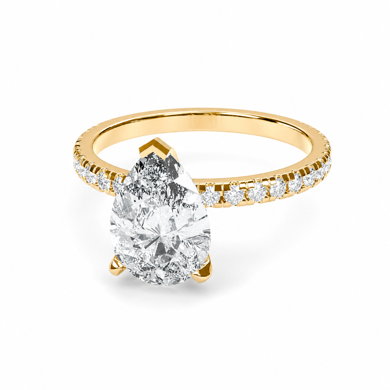 Anillo de compromiso Pera II · Pavé clásico