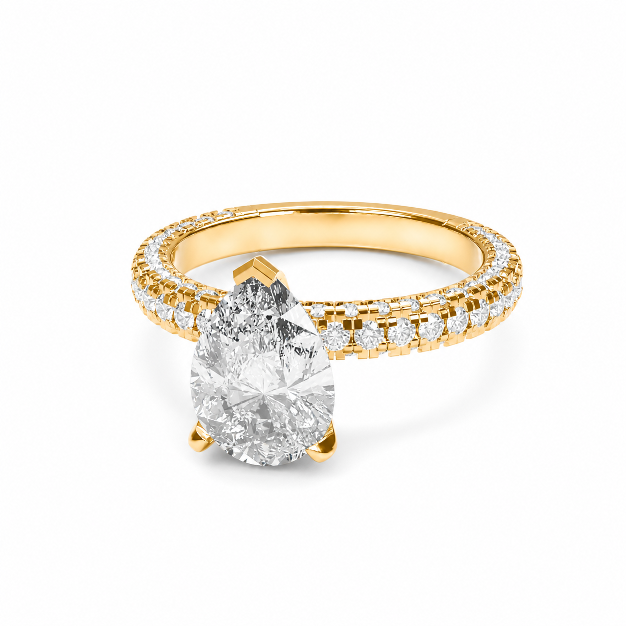 Anillo de compromiso Pera III · Pavé doble